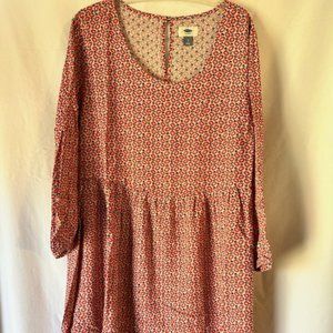 Old Navy dress, orange print, size large